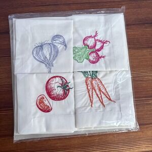 Trader Joe's Embroidered Cotton Napkins 20"x20" each / Set of 4 NEW | Retired